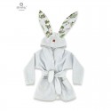 MimiNu - Halat de baie cu urechi 5 - 7 ani Moale Cu buzunare Cu cordon Din bumbac si thermetective fleece Materiale certificate 