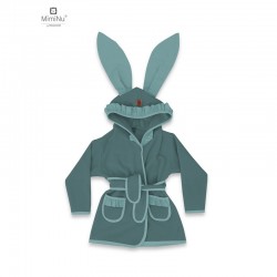 MimiNu - Halat de baie cu urechi 6 - 24 luni Moale Cu volanase Cu buzunare Cu cordon Din bumbac si thermo fleece Materiale certi