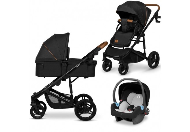Lionelo - Carucior 3 in 1 Mari Tour Transformabil Cu landou cu salteluta moale Reversibil Maner ajustabil Plasa de tantari Husa 
