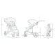 Lionelo - Carucior 3 in 1 Mari Tour Transformabil Cu landou cu salteluta moale Reversibil Maner ajustabil Plasa de tantari Husa 