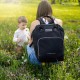 Petite&Mars - Rucsac pentru mamici Cu 11 compartimente Cu buzunare termice Saltea de infasat inclusa 30 x 42 x 15 cm Jack Black