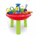 Petite&Mars - Masa de joaca pentru copii Ted Pentru apa si nisip 8 jucarii 45 x 49 x 45 cm Rosu/Verde