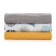 Petite&Mars - Set 3 scutece din muselina de bambus Moussy Ochre Leaves Hipoalergenice 68 x 68 cm Certificate Oeko Tex Standard 1