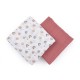 Petite&Mars - Set 2 scutece din muselina de bambus Misty Rose Rainbow Hipoalergenice Dimensiuni mari 120 x 120 cm Certificate Oe