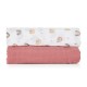 Petite&Mars - Set 2 scutece din muselina de bambus Misty Rose Rainbow Hipoalergenice Dimensiuni mari 120 x 120 cm Certificate Oe