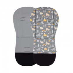Petite&Mars - Husa pentru carucior din spuma cu memorie elastica Editie limitata Cu dinozauri Utilizare fata-verso 86 x 42 x 1 c