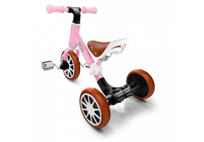 Bicicleta de echilibru 3 in 1 cu pedale pentru copii Ecotoys LC-V1322 - Roz - Resigilat