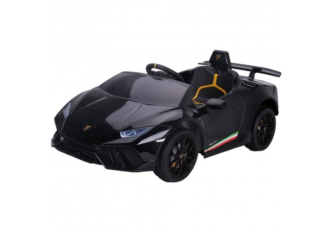 Masinuta electrica Chipolino Lamborghini Huracan black cu scaun din piele si roti EVA