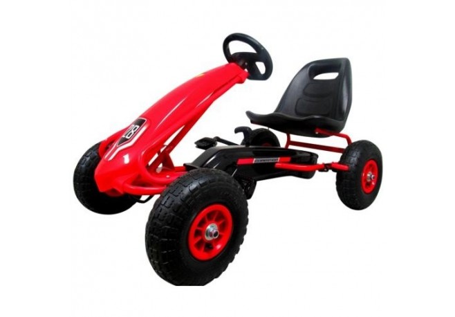 Kart cu pedale Gokart 3-7 ani roti gonflabile G4 R-Sport - Rosu