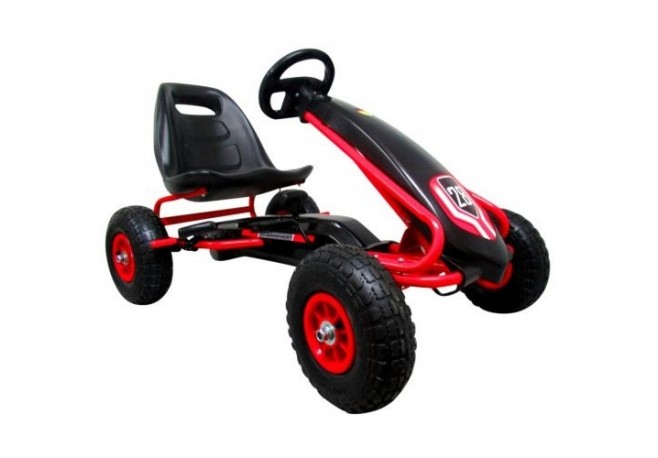 Kart cu pedale Gokart 3-7 ani roti gonflabile G4 R-Sport - Negru