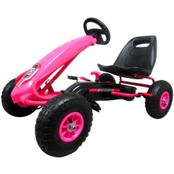 Kart cu pedale Gokart 3-7 ani roti gonflabile G4 R-Sport - Roz