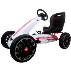 Kart cu pedale ABARTH 3-7 ani roti din spuma EVA G6 R-Sport - Alb