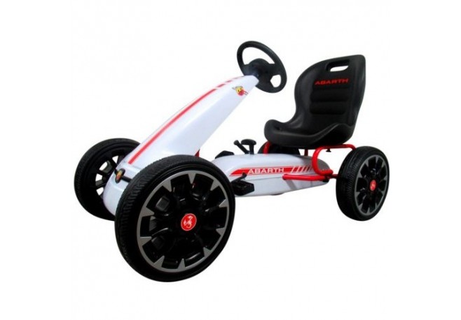 Kart cu pedale ABARTH 3-7 ani roti din spuma EVA G6 R-Sport - Alb