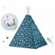 Cort de joaca pentru copii cu lumini si 2 pernite Nukido 120 x 120 x 165 cm - Bleumarin cu stelute