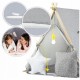 Cort de joaca pentru copii cu lampa si 2 pernite Nukido 107 x 116 x 110 cm - Gri