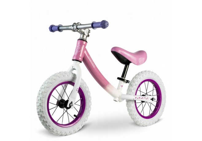 Bicicleta fara pedale Ricokids 760102 - Alb - Roz