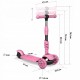 Trotineta 3 in 1 cu roti cu LED Ricokids Todi 765400 - Roz