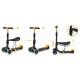Trotineta 3 in 1 cu roti cu LED Ricokids Cubi 765500 - Negru - Portocaliu