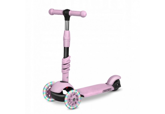 Trotineta 3 in 1 cu roti cu LED Ricokids Cubi 765501 - Roz