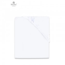 MimiNu - Cearceaf Jerse cu elastic Pentru patut de dimensiunea 120X60 cm Material certificat Oeko Tex Standard 100 White
