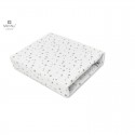 MimiNu - Cearceaf cu elastic pentru patut 120X60 cm Din bumbac certificat Oeko Tex Standard 100 Mini Gray Stars