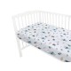 Qmini - Cearceaf cu elastic pentru patut 120X60 cm Din bumbac certificat Oeko Tex Standard 100 Fox and Rabbit Blue