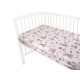 Qmini - Cearceaf cu elastic pentru patut 120X60 cm Din bumbac certificat Oeko Tex Standard 100 Teddy Bears on Rainbow Pink