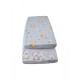 Cearceaf Imprimat cu Elastic Albastru 140X70