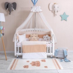 Set Lenjerie MyKids 11 Piese VP 334 FIGURES Bej 120x60 cm + Covoras Mykids Carpet VP05 160x100 cm