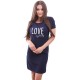 Camasa de alaptat Din bumbac Cu capse oblice Masura L I love my Baby Navy Blue