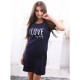 Camasa de alaptat Din bumbac Cu capse oblice Masura L I love my Baby Navy Blue