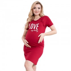Camasa de alaptat Din bumbac Cu capse oblice Masura XL I love my Baby Bordeaux