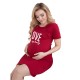 Camasa de alaptat Din bumbac Cu capse oblice Masura XL I love my Baby Bordeaux