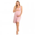 Camasa de alaptat Din bumbac Cu fermoar pe mijloc Fara maneci Masura L/XL Sofia Dusty Pink