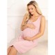 Camasa de alaptat Din bumbac Cu fermoar pe mijloc Fara maneci Masura L/XL Sofia Dusty Pink