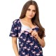 Camasa de alaptat Din bumbac Cu nasturi Masura L Flamingos Navy Blue