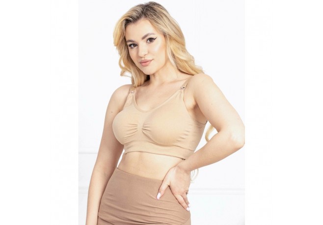 Sutien pentru alaptat Nauru Din 92% poliamida si 8% elastan Masura M/L Beige