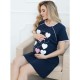 Camasa de alaptat Din bumbac Cu nasturi Masura L Hearts Navy Pink