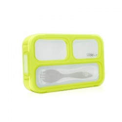 Cutie pentru pranz Bento Cu furculita Cu trei compartimente BPA Free Bbluv Lime