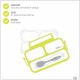 Cutie pentru pranz Bento Cu furculita Cu trei compartimente BPA Free Bbluv Lime