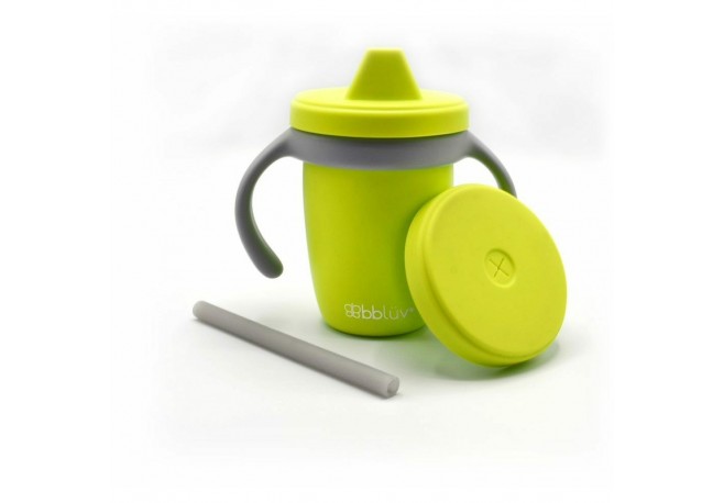 Canuta 4 in 1 cu pai manere si capac Kup Silicon Fara BPA 240 ml Bbluv Lime