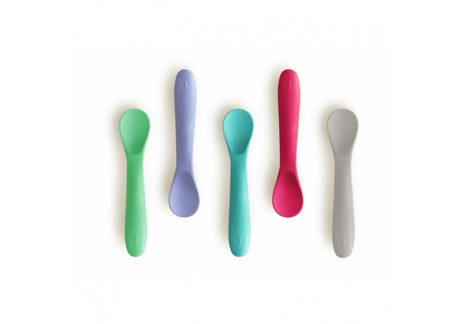 Set 5 lingurite Spoon Silicon Textura moale Anti-bacteriene si non-alergice Fara BPA Bbluv Pink