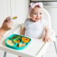 Set de masa Yumi Farfurie compartimentata si lingurita Cu 4 compartimente Fara BPA Bbluv Grey