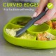 Set de masa Yumi Farfurie compartimentata si lingurita Cu 4 compartimente Fara BPA Bbluv Lime