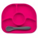 Set de masa Yumi Farfurie compartimentata si lingurita Cu 4 compartimente Fara BPA Bbluv Pink