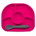 Set de masa Yumi Farfurie compartimentata si lingurita Cu 4 compartimente Fara BPA Bbluv Pink