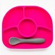Set de masa Yumi Farfurie compartimentata si lingurita Cu 4 compartimente Fara BPA Bbluv Pink