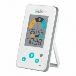 Termometru/Higrometru digital 2 in 1 Igro Cu ceas si alarma Ecran LCD Pe baza de baterii AAA Bbluv White