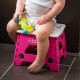 Inaltator de baie pliabil Step Practic si usor de transportat Rezistent pana la 113 Kg Bbluv Pink