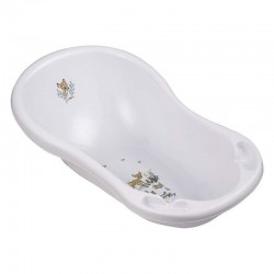 Cadita ergonomica de baie cu dop de scurgere Maria 84 x 49 x 30 cm Keeeper Bambi Nordic White